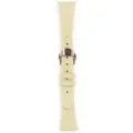 Cinturino per orologio in pelle da 18 mm cinturino di ricambio sottile con fibbia - Bianco crema - chiusura a farfalla oro rosa
