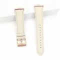 Genuine leather watch strap replacement with rose gold buckle for smart watch compatible use. - For Fit 3 / Fit 4 / Ivory - Rose Gold Buckle