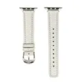 Cinturino di ricambio in pelle con motivo litchi color argento compatibile Apple Watch. - Argento - Chiusura argento
