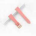 Cinturino per orologio in pelle rosa di ricambio per smartwatch, elegante pelle rosa e fibbia dorata. - Rosa