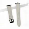 Cinturino di ricambio in vera pelle grigia compatibile con smartwatch, fibbia in metallo nero. - Per Fit 3 / Fit 4 / Grigio chiaro - fibbia nera