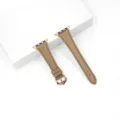 Beige leren vervangend horlogebandje compatibel met Apple Watch elegant accessoire. - Karamel