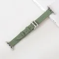 Groene lederen vervangende band compatibel met apple watch zilveren gesp smartwatch accessoire - Groen