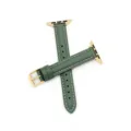 Cinturino per orologio in pelle sottile compatibile con Apple Watch, verde scuro fibbia oro. - 42/44/45/49mm / Pelle verde - fibbia oro
