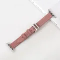 Slanke lederen vervangende horlogeband in roze voor Apple Watch series SE 10 - Lotusroze
