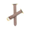 Bracelet de montre de rechange en cuir fin compatible smartwatch, couleur taupe boucle dorée - Cuir rose poudré - boucle dorée
