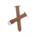 Élégant bracelet de montre de rechange en cuir marron fin compatible avec apple watch serie - Cuir chocolat - boucle argentée