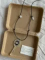 Vintage key pendant necklace with black cord and cute floral charms for detailed look. - Silver Key Pendant With Black Cord Style (XL1152C)
