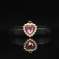 Alloy heart rhinestone pearl pendant DIY charm for bow headwear apparel decorative buckle. - Light Pink
