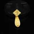 Chinese knot cheongsam alloy accessory pipa ruyi buckle traditional DIY craft jewelry. - Gold Tone