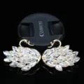 Ciondoli a forma di cigno in cristallo strass accessori per scarpe e telefono - Lato Destro / Bianco
