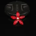 Fleur de cristal rouge 5 pétales alliage breloques chaussures DIY accessoires d'aération. - Rouge