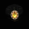 Alloy rhinestone oval gem button DIY accessories for bridal shoes and hair crafts. - Yellow