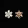 Dettaglio accessorio DIY fiore perla strass, componenti per capelli in lega fatti a mano. - 6-Perla Retro Piatto (A0011-2)