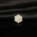 Fiocco di neve in strass accessorio capelli DIY lega dettaglio, fiore cristallo brillante. - Oro Pieno Bianco Strass (B0039-1)