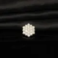 Dettaglio bottone fai-da-te in cristallo cristallo strass fiocco di neve per accessori. - Argento Pieno Bianco Strass (B0039-2)
