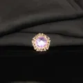 Exquisite round purple crystal alloy rhinestone button DIY craft decorative accessory detail. - Light Purple