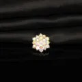 Bottone per capelli fai da te in lega con fiocco di neve in strass, bottone di cristallo luminoso. - Argento Pieno Colore AB (B0039-6)