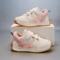 Lightweight breathable pink and white mesh children's sneakers with soft gum soles - Size 21 / Inner Length 13.5cm / Pink