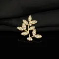 Squisito dettaglio di rami in lega dorata con strass, ideale per accessori per capelli DIY. - Lato Sinistro / oro kc