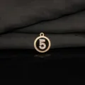 Zinc alloy number 5 pendant with black enamel and rhinestones for DIY jewelry making crafts. - Number 5(B0024-6)