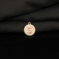 Gold tone alloy number 5 pendant charm with pink enamel and rhinestones for DIY jewelry. - Number 5(B0024-7)