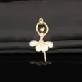 Dettaglio pendente ballerina in cristallo lega, perfetto per gioielli fai da te e cover. - Bianco