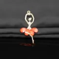 Alloy crystal ballet dancing girl pendant, exquisite DIY jewelry accessory for phone case. - Orange