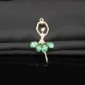 Alloy Crystal Ballet Dancer Pendant DIY Jewelry Accessory Phone Case Rhinestone Decor - Dark Green