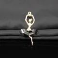 Crystal ballerina pendant gold alloy rhinestone charm for DIY phone case jewelry making crafts - Black