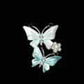 Ciondolo accessorio DIY con strass a farfalla blu per custodia cellulare e scarpe. - Blu