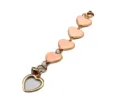 Catena con ciondoli a cuore smaltati rosa in lega dorata accessorio custodia telefono carino. - Cuore Rosa