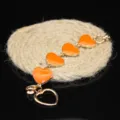 Gold alloy orange enamel heart chain DIY phone case charm strap accessory pendant decoration - Orange Heart