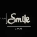 Accessorio DIY Lettera Smile Strass Lega Toppa Cristallo Decorazione Telefono 1.7x3.9cm - Smile Argento