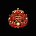 Ciondolo in lega metallica doppio benessere stile cinese per accessori per capelli fai da te. - Stile 3D classico / Rosso oro