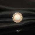 Legierung Strass Perle Knopf für Hemden Cardigans, vintage schick dekoratives Bekleidungszubehör. - 2.1cm / 2.1cm Gold