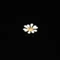 Small daisy alloy enamel flower charm pendant for DIY phone case and hair accessories. - White