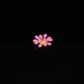 Pink daisy enamel alloy charm detail view for DIY phone case jewelry hair accessories crafting - Purple
