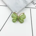 Green crystal butterfly alloy DIY accessory for phone case and hair decoration craft. - Light Green