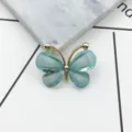 Blue crystal butterfly alloy DIY charm for phone case decoration and hair accessories parts. - Light Blue