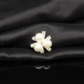 Lega tre perle fiore accessorio capelli DIY fatto a mano abbigliamento decorazione ventaglio - Argento