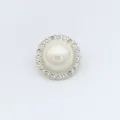 Dekorative runde Perlen Strass Knöpfe, silbernes Metall Zubehör für elegante Mäntel. - 2.3cm / 2.3cm Silber