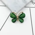 Green crystal butterfly alloy accessory detail shot for DIY crafts and phone case decoration. - Dark Green