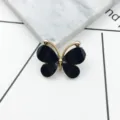 Black crystal butterfly alloy accessory for DIY phone case decoration and hair accessories. - Black