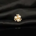Dettaglio accessorio fiore fai-da-te perla strass lega, ciondolo decorativo vestiti. - Piccolo 1.5cm / Oro