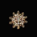 Dettaglio in primo piano di accessorio in lega con fiocco di neve in strass dorato fai da te. - Fiocco di Neve Pieno Diamante KC Oro
