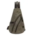 Vintage men's canvas sling chest bag casual single shoulder cross-body daypack for daily travel - 10123 Army Green
