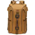 Large capacity canvas backpack for men, vintage waterproof travel rucksack, daily school bag. - 6156 Earthy Yellow