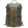 Men large capacity canvas backpack retro casual travel school bag with multi pockets green - 6156 Army Green