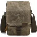 Men's vintage waxed canvas shoulder bag durable digital camera messenger bag variant - Army Green